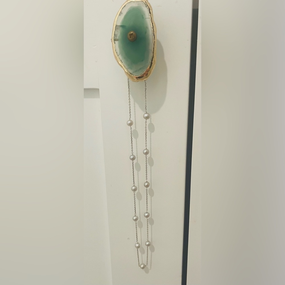 14K white gold and fresh water pearls